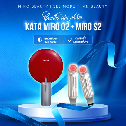 Combo gương led trang điểm KATA Miro O2 và Máy điện di tinh chất KATA Miro S2